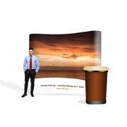 Zestaw Pop-up premium - ścianka łukowa 3 x 2,2 m + kufer z wydrukiem jednostronnym