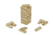 Gra drewniana BRICKS beżowy (naturalny) z logo