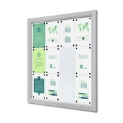 Gablota magnetyczna SLM 12xA4 84x89 cm z certyfikatem trudnopalności B1 zamykana na kluczyk do użytku zewnętrznego gablota zewnętrzna gablota ogłoszeniowa gablota informacyjna tablica ogłoszeń tablica informacyjna ogniotrwała