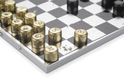 Mini szachy magnetyczne MATO - II gatunek srebrny z logo