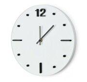 Zegar ścienny TECHNO biały z logo