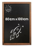 FOREST 80 x 100 cm drewniana tablica kredowa z czarną powierzchnią do pisania markerami kredowymi