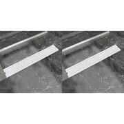 vidaXL Odpływ prysznicowy liniowy, 2 szt., Bubble , stal, 730x140 mm vidaXL 275967