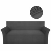 vidaXL Elastyczny pokrowiec na kanapę, prążkowany, szary vidaXL 131038