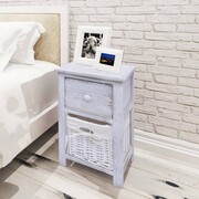 vidaXL Szafki nocne 2 szt., drewniane, białe vidaXL 242867