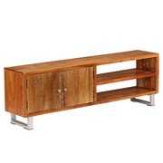 vidaXL Szafka TV ze żłobionymi drzwiami, lite drewno, 140 x 30 x 40 cm vidaXL 244971