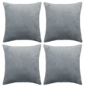 vidaXL Poszewki na poduszki, 4 szt., welur, 80x80 cm, szare vidaXL 132941