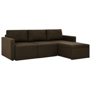 vidaXL 3-osobowa kanapa rozkładana, obicie materiałowe, brązowa vidaXL 245552