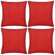 vidaXL 4 Czerwone bawełniane poszewki na poduszki 40 x 40 cm vidaXL 130916