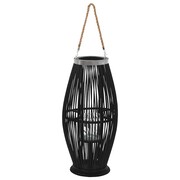 vidaXL Wiszący lampion na świece, bambusowy, czarny, 60 cm vidaXL 246813