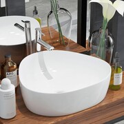 vidaXL Ceramiczna umywalka trójkątna 50,5 x 41 x 12 cm, biała vidaXL 142345