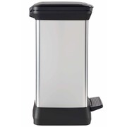 Curver Podwójny kosz na śmieci Deco z pedałem, 28 L, srebrny, 240638 Curver 240638