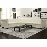 vidaXL Sofa Chesterfield sześcioosobowa biała, sztuczna skóra vidaXL 243616