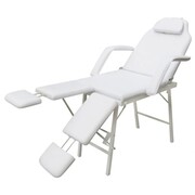 vidaXL Przenośny fotel kosmetyczny, ekoskóra, 185 x 78 x 76 cm, biały vidaXL 110042