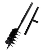 vidaXL Wiertło do gruntu z uchwytem potrójna spirala stalowe czarne 150 mm vidaXL 141026