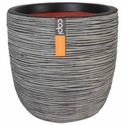 Capi Owalna donica Nature Rib, 43 x 41 cm, antracytowa, PKOFZ933 Capi PKOFZ933