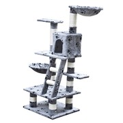 vidaXL Drapak dla kota 122 cm Pluszowy Szary z motywem w łapki vidaXL 170133