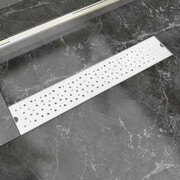 vidaXL Kratka odpływowa, liniowa, 630x140 mm, wzór w kropki, stal nierdzewna vidaXL 142190