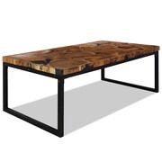 vidaXL Stolik kawowy z drewna tekowego i żywicy, 110 x 60 x 40 cm vidaXL 244551