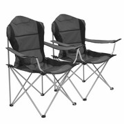 vidaXL Składane krzesła turystyczne, 2 szt., 96 x 60 x 102 cm, szare vidaXL 44378