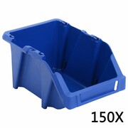 vidaXL Pojemniki sztaplowane, 150 szt., 125 x 195 x 90 mm, niebieskie vidaXL 143771
