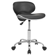 vidaXL Fotel obrotowy do salonu kosmetycznego, sztuczna skóra, czarny vidaXL 244161