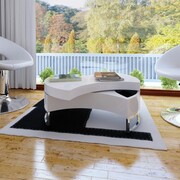 vidaXL Stolik do salonu rozsuwany, biały, wysoki połysk vidaXL 240424