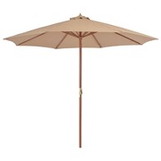 vidaXL Parasol ogrodowy na drewnianym słupku, 300 cm, taupe vidaXL 44496