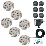 Luxform Lampy ziemne LED Thalos, 6 szt., 12 V, srebrne, 87665 Luxform 87665