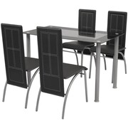 vidaXL Zestaw mebli do jadalni - 5 elementów Czarny vidaXL 242912