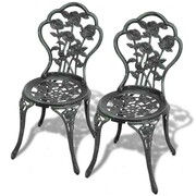 vidaXL Krzesła bistro, 2 szt, zielone, 41x49x81,5 cm, odlew aluminiowy vidaXL 43175