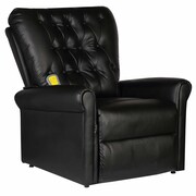vidaXL Elektryczny fotel masujący z eko-skóry, regulowany, czarny vidaXL 241672