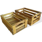 vidaXL Skrzynki na jabłka, 2 szt., lite drewno akacjowe vidaXL 43791