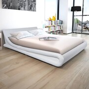 vidaXL Łóżko ze sztucznej skóry z materacem memory 160 x200 cm, białe vidaXL 273918