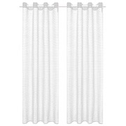 vidaXL Tkane zasłony w paski, 2 szt., 140 x 245 cm, białe vidaXL 133190