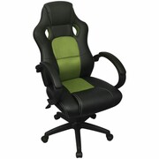 vidaXL Krzesło biurowe w stylu sportowym ze sztucznej skóry zielone vidaXL 242897