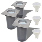 vidaXL Lampy najazdowe LED, 3 szt., kwadratowe vidaXL 42413