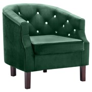 vidaXL Fotel tapicerowany aksamitem, 65 x 64 x 65 cm, zielony vidaXL 247011