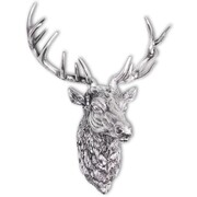vidaXL Głowa jelenia dekoracyjna na ścianę, aluminium, srebrna vidaXL 243487