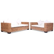 vidaXL Komplet wypoczynkowy, 15 części, naturalny rattan vidaXL 274769