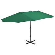 vidaXL Parasol ogrodowy na słupku aluminiowym, 460 x 270 cm, zielony vidaXL 44867