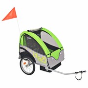 vidaXL Rowerowa przyczepka dla dzieci, szaro-zielona, 30 kg vidaXL 91374