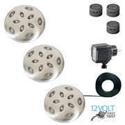 Luxform Lampy ogrodowe LED Thalos, 3 szt., 12 V, komplet akcesoriów Luxform 87365.009.00