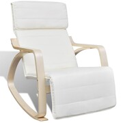 vidaXL Fotel bujany z giętą ramą, materiałowy, regulowany, kremowy vidaXL 241434