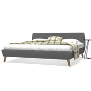 vidaXL Łóżko z materacem, 180 x 200 cm, materiałowe, jasnoszare vidaXL 275102