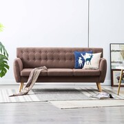 vidaXL 3-osobowa sofa tapicerowana tkaniną, 172x70x82 cm, brązowa vidaXL 247126
