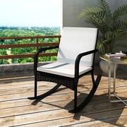 vidaXL Fotel bujany ogrodowy, rattan PE, czarny vidaXL 42493