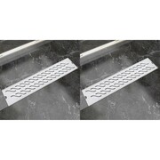 vidaXL Odpływ prysznicowy liniowy, 2 szt., fale, 530x140 mm, stal vidaXL 275959