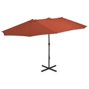 vidaXL Parasol ogrodowy na słupku aluminiowym, 460 x 270 cm, terakota vidaXL 44872