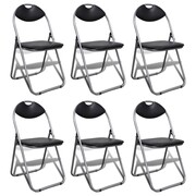 vidaXL Zestaw 6 składanych krzeseł, stalowa rama, czarne vidaXL 241494